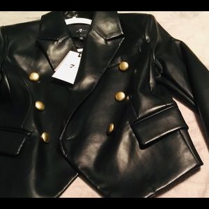 7 for all Mankind New With Tags leather jacket with gold buttons